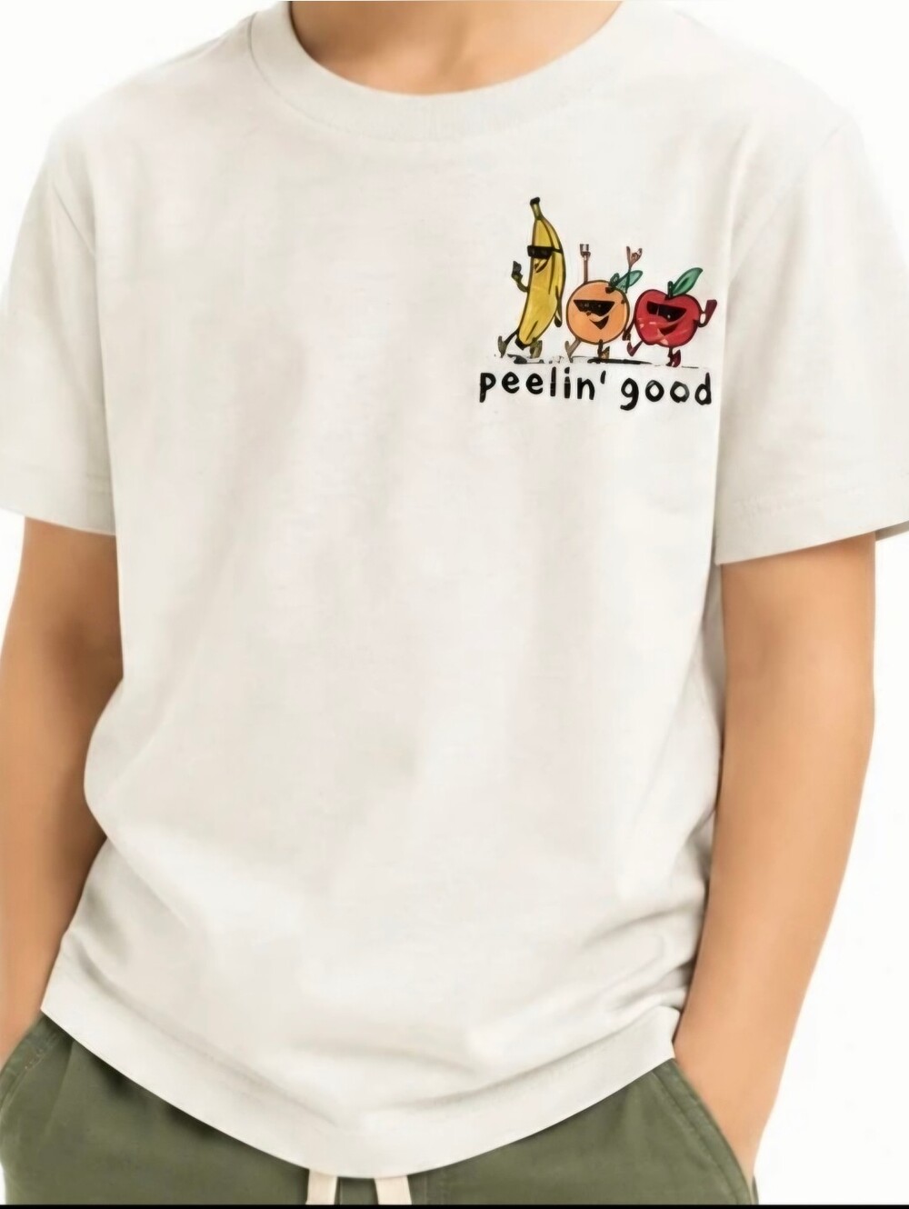 Peach & Strawberry Graphic Tee - White